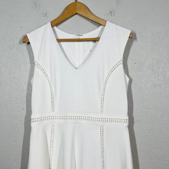 Sandra Darren Sleeveless Fit & Flare Dress Ivory Career Casual DIY - 10 - Picture 2 of 6
